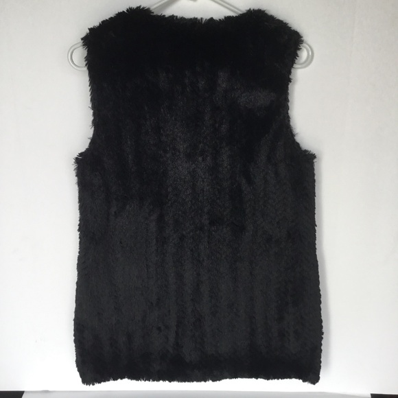 Betsey Johnson Black‎ Faux Fur Vest Size Extra Small - Picture 2 of 6